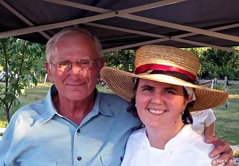 Jim Nance and Holly Hill Inn owner and chef Ouita Michel at Happy Jack Pumpkin Farm