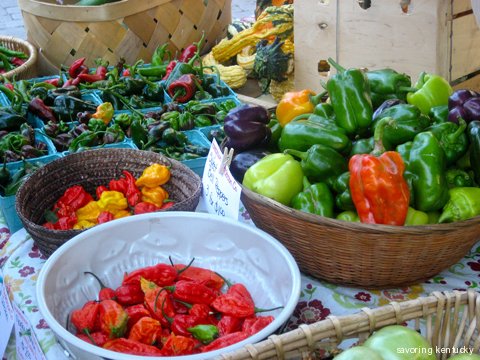 Peppers at Cleary Hill Farm Stand, Lexington Farmers Market, Kentucky