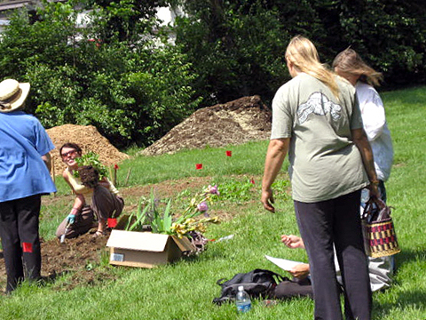 Volunteers work in the London Ferrell Community Garden, Lexington, Kentucky