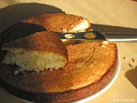 Kentucky Traditional Black Skillet/Hot Water Cornbread, made with Weisenberger unbolted white cornmeal, Elmwood Stock Farm eggs, and Willow Creek Farm buttermilk