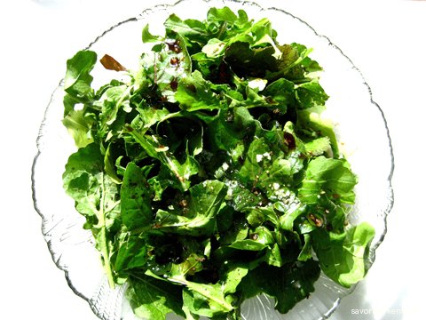 Exquisite late fall 2009 arugula salad, with vinaigrette
