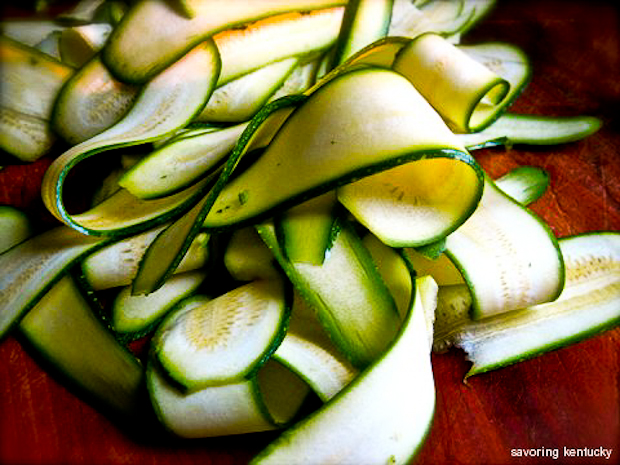 Fresh Kentucky zucchini ribbons