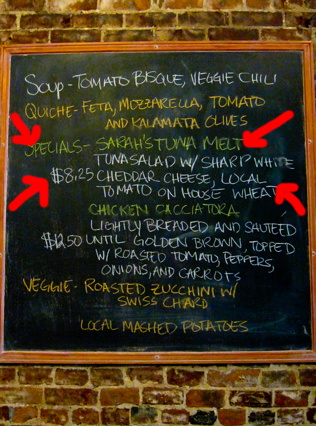 Sarah's Tuna Melt, a most special Alfalfa Restaurant special offering