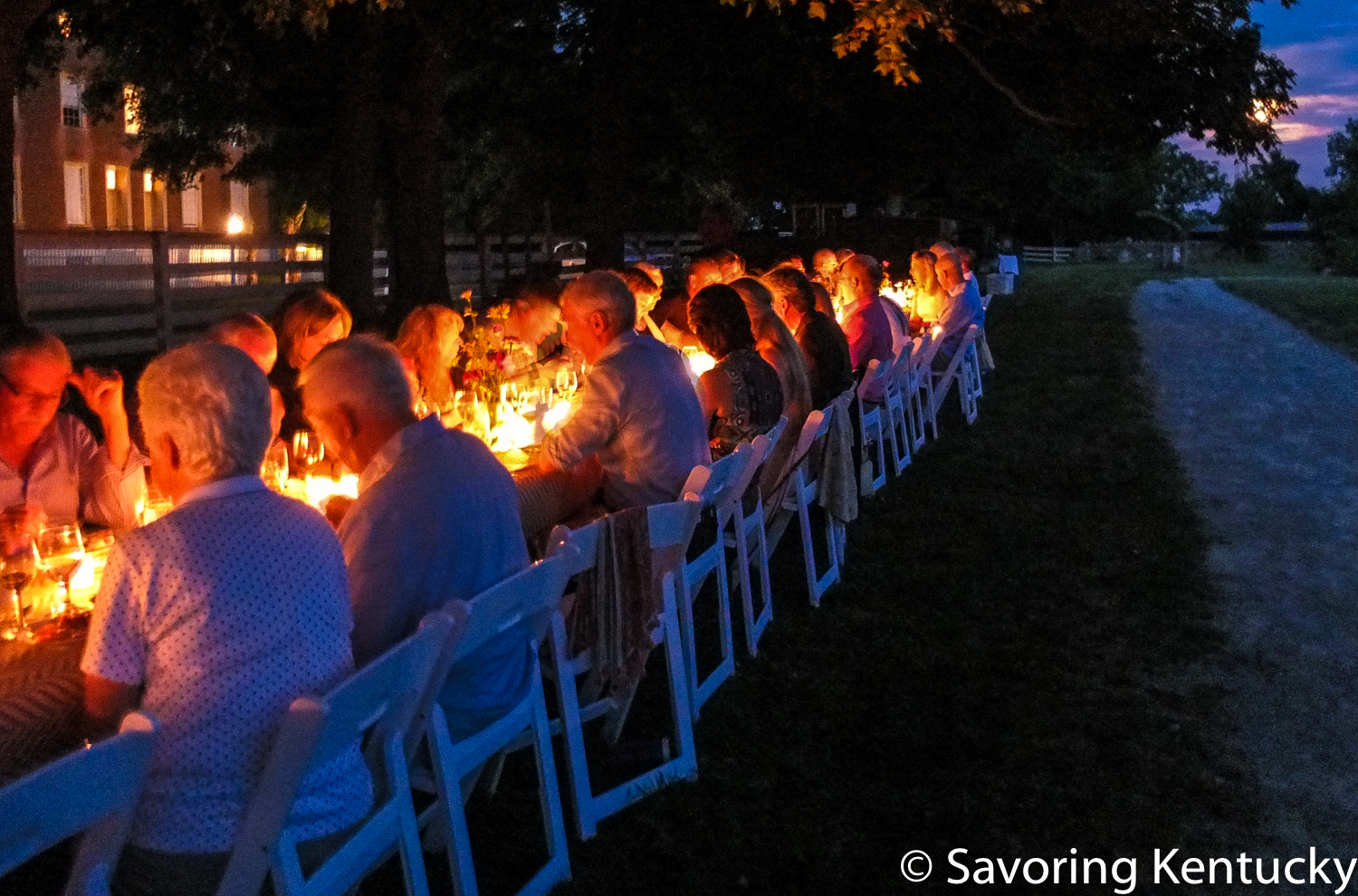 A sold-out crowd for the Classic Kentucky Meal at Shaker Village at Pleasant Hill last week, with guest chef Ouita Michel.