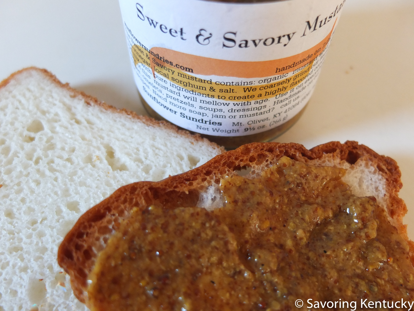 Glutino White Sandwich Bread and Sunflower Sundries mustard, also from Good Foods.