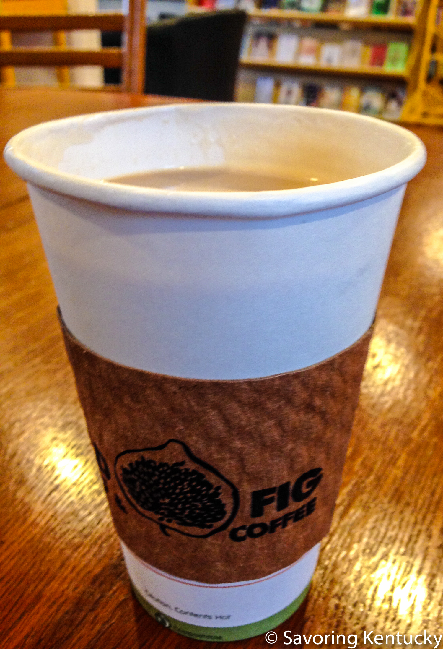 Late afternoon latte at Wild Fig Books & Coffee