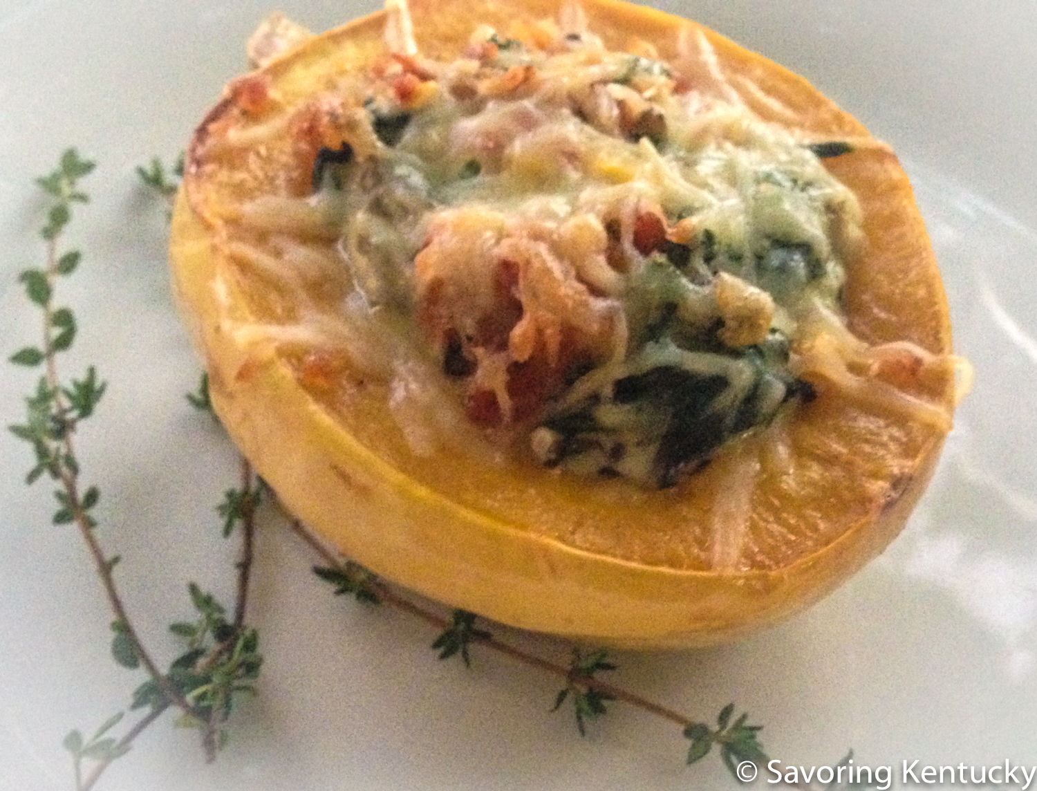 The opening appetizer, a splendid stuffed squash, made many of us sigh with satisfaction and say, "That was enough, right there."