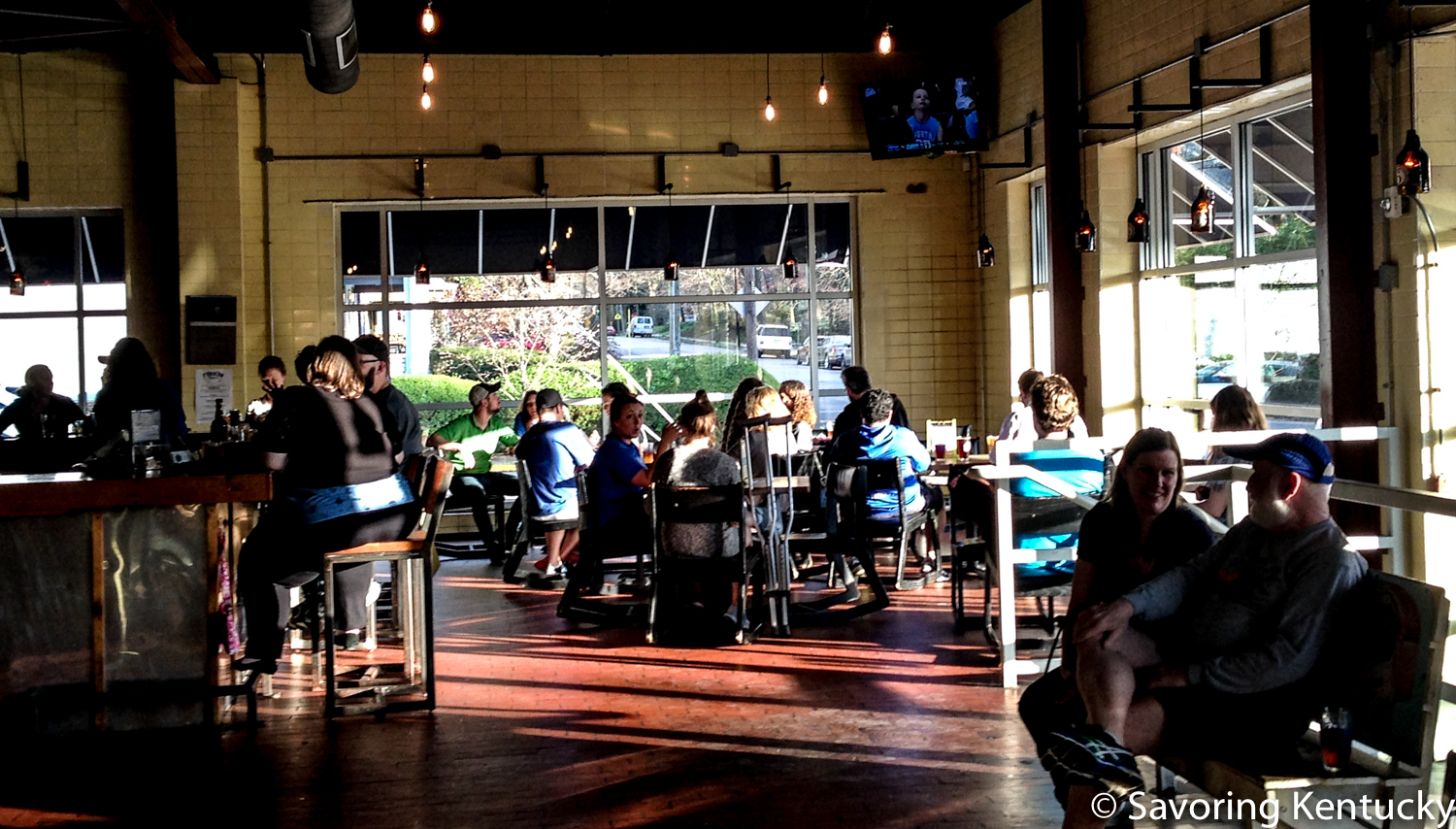 The tap room at West Sixth Brewery.
