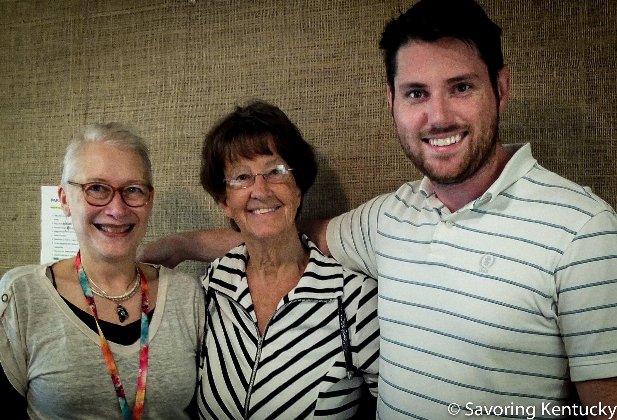From left: Hot Water Cornbread host Rona Roberts, Former Mayor and Lexington Farmers Market founder Pam Miller, Lexington Farmers Market manager Josh England