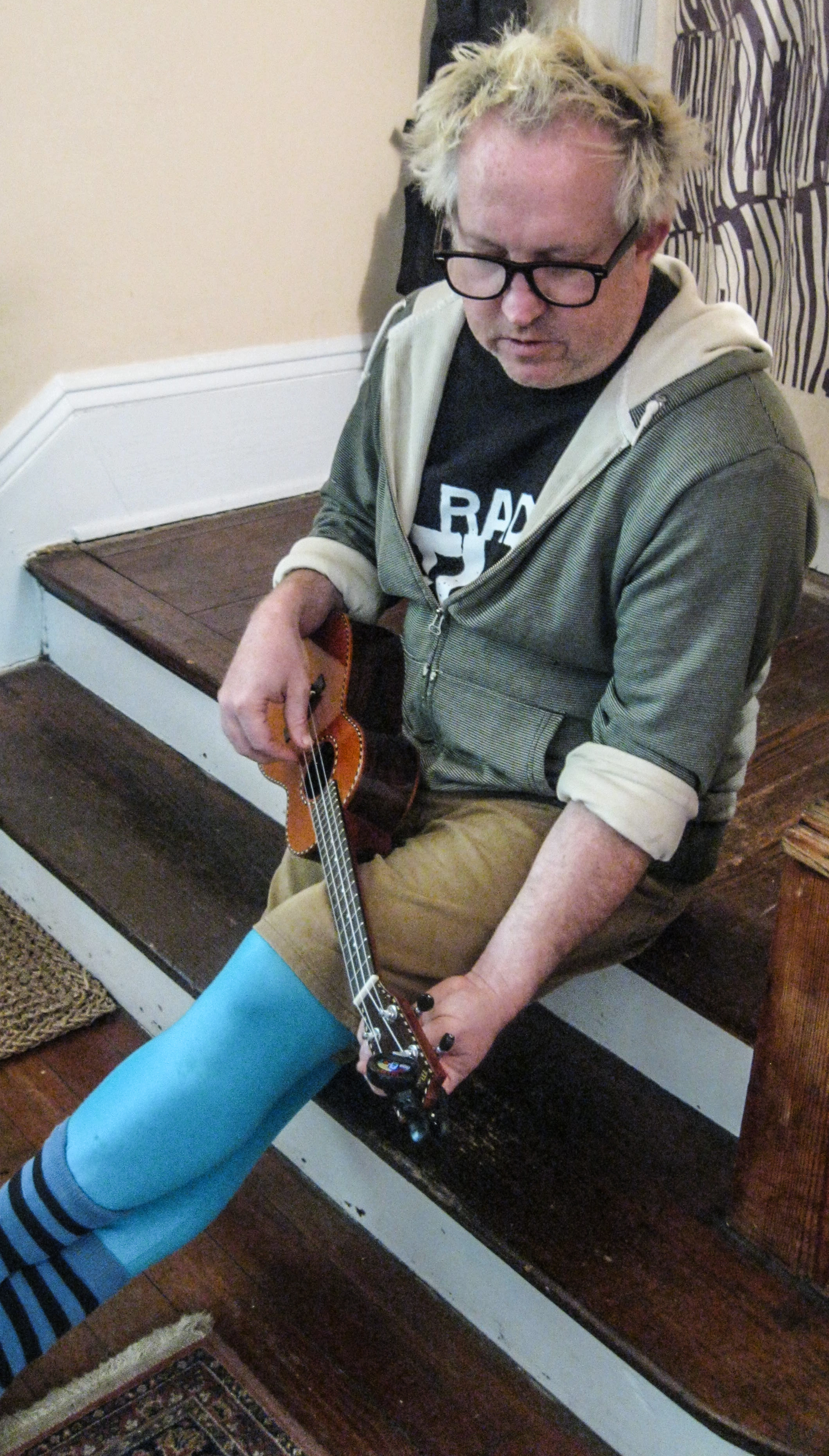 Mick Jeffries with one of his many passions: ukelele.