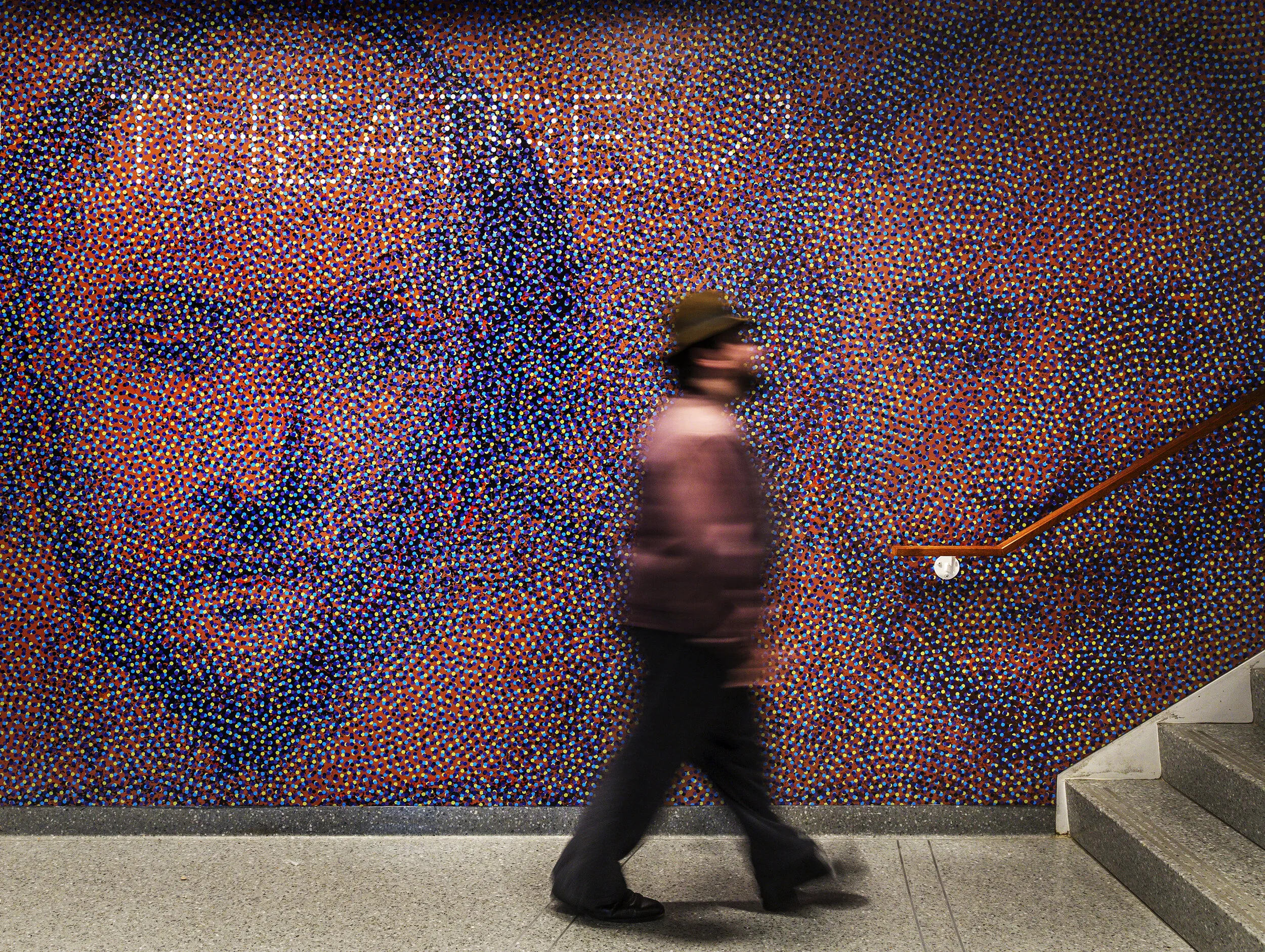 A mural in the lobby.