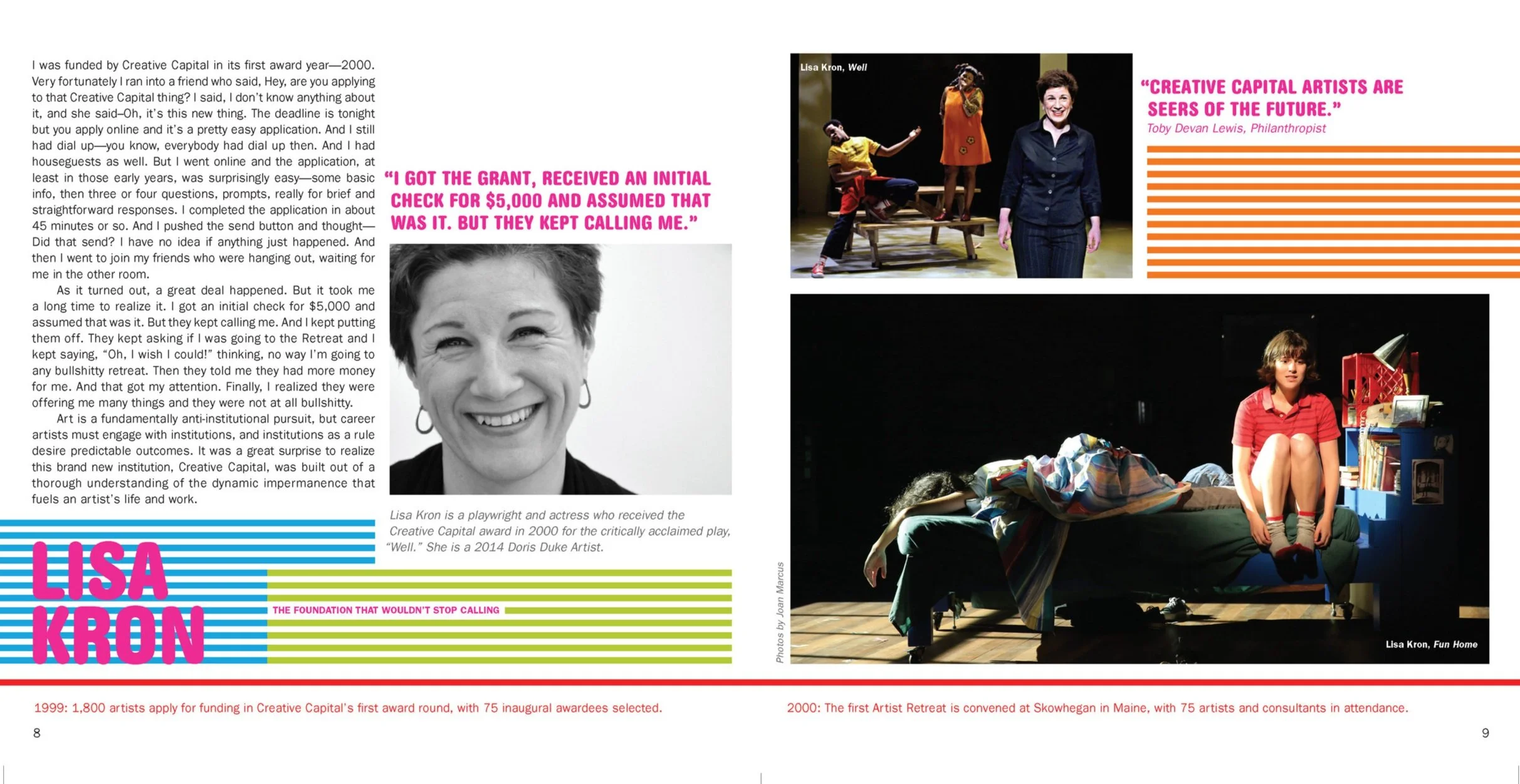A spread showing an artist and the changing visual system.