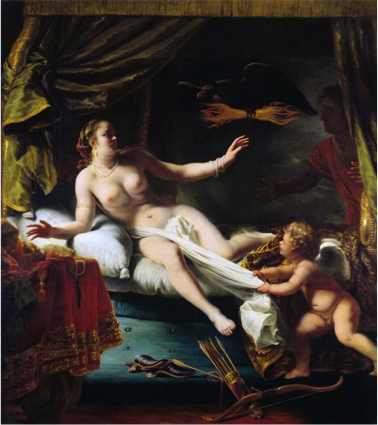 Ferdinand Bol, Aegina waiting for Zeus , ca 1650