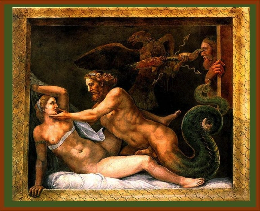 Giulio Romano, Jupiter seduces Olympias , 1526-1534