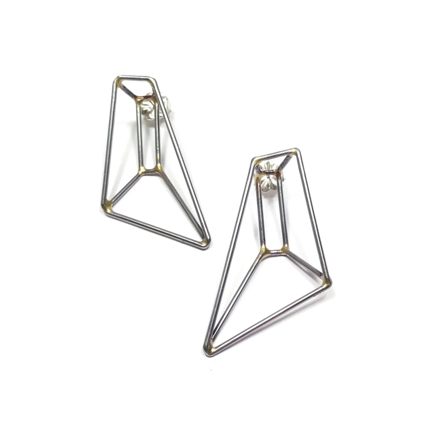Trapezoid Earrings Small Steel Gray Front.jpg