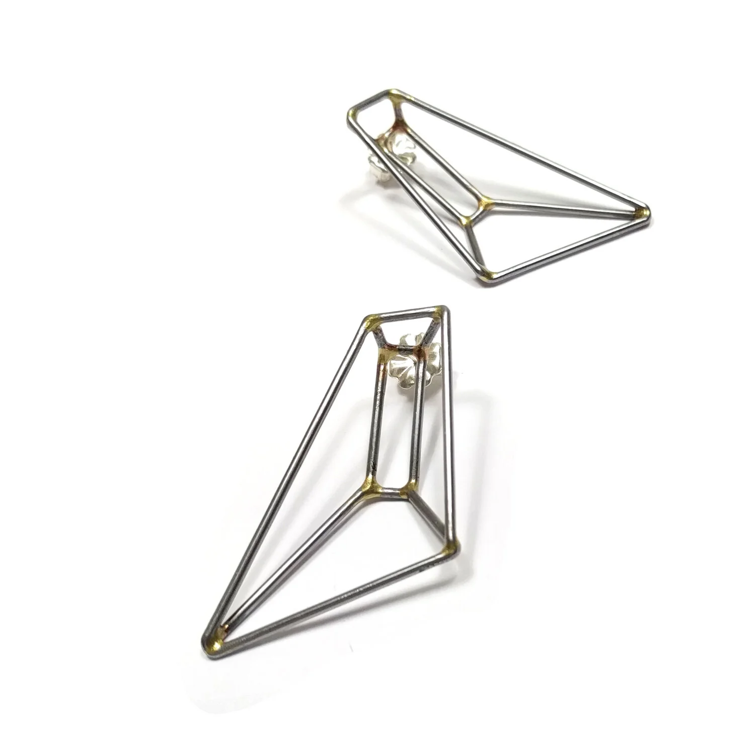 Trapezoid Earrings Small Steel Gray.jpg