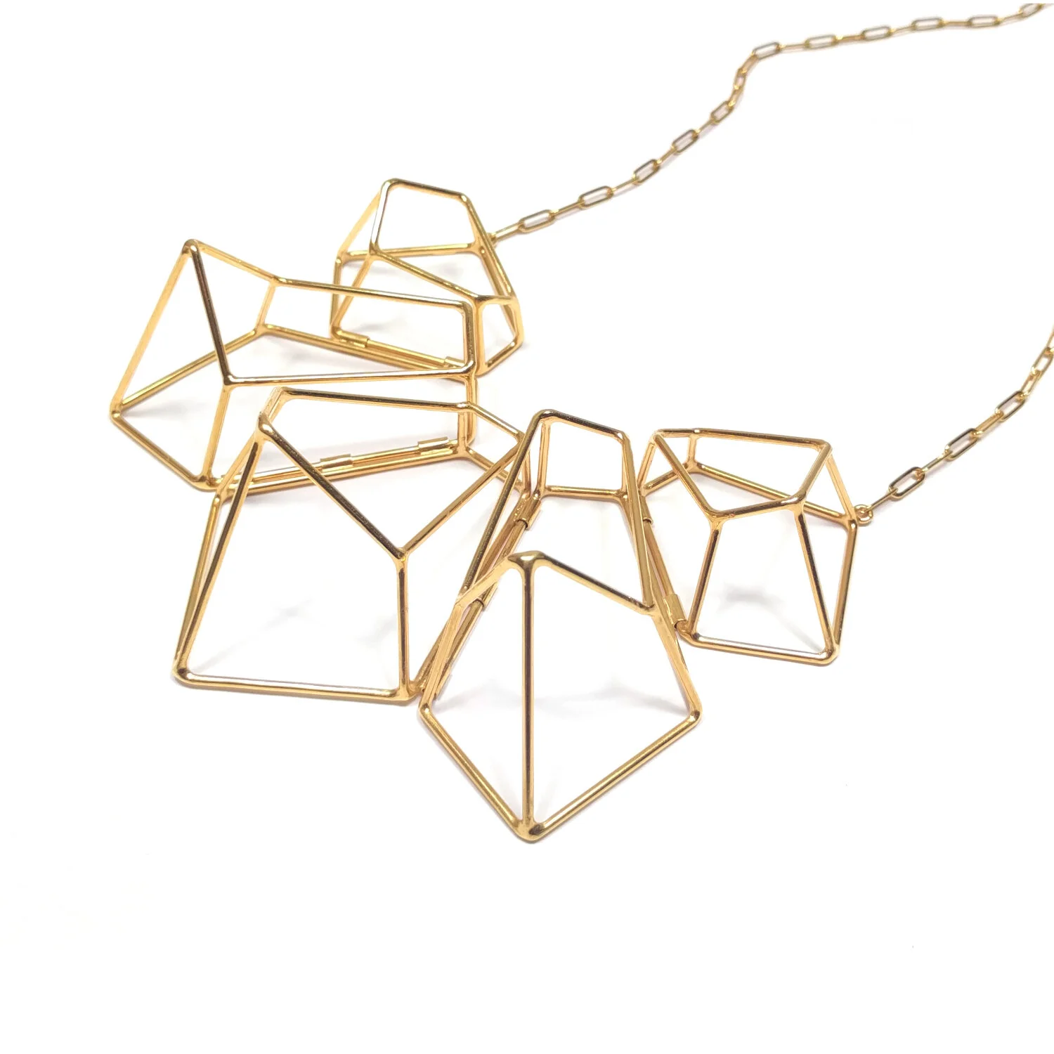 Original Five Crystal Necklace Gold Plate Gold Plate Chain 2.jpg