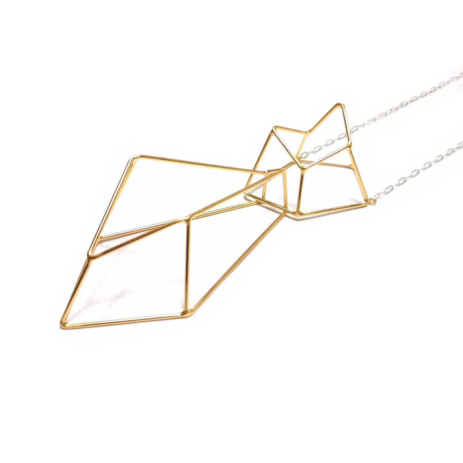 Crystalline Construction Necktie Gold Plate Sterling Chain 2.JPG
