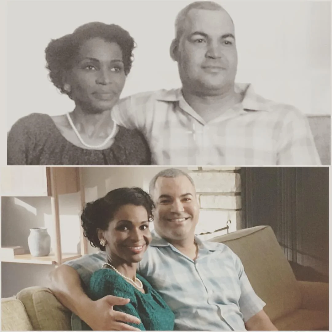 On set with my "husband."