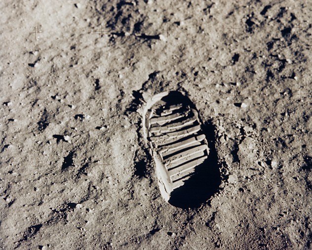Buzz Aldrin's Boot-Print on the Moon, July 20, 1969. Source: NASA