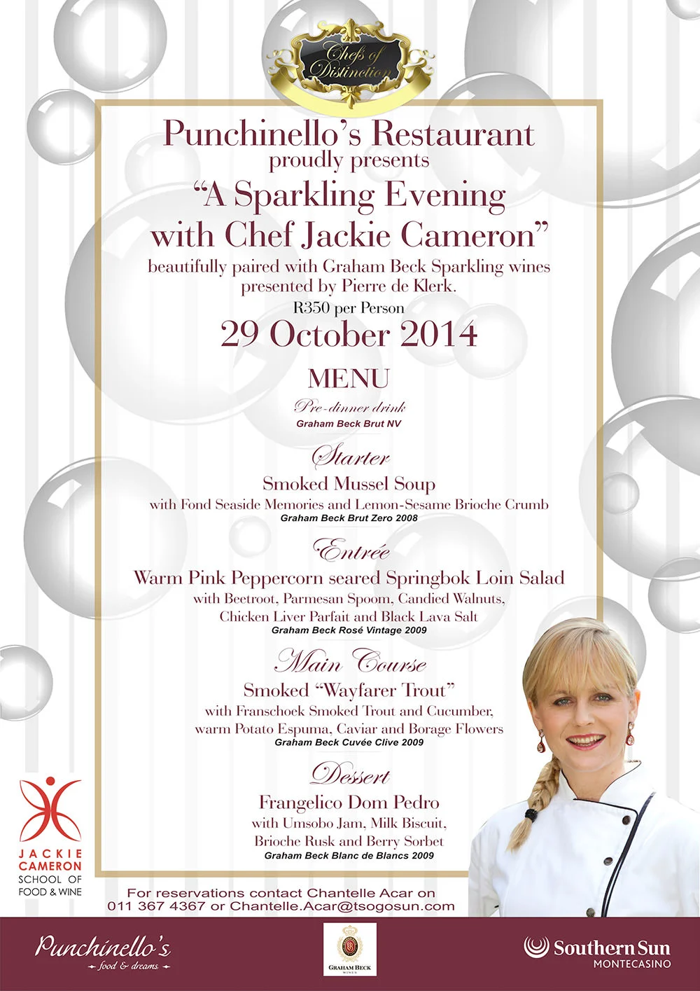 Join me for "A Sparkling Evening" at Punchinello's Restaurant