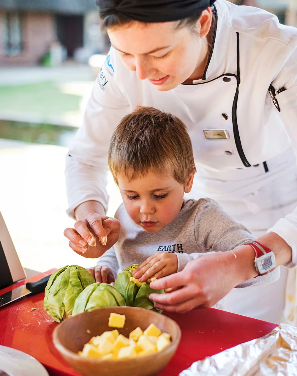 Baby Cabbage with Grilled Parmesan infused Polenta - Kate Martens (p)