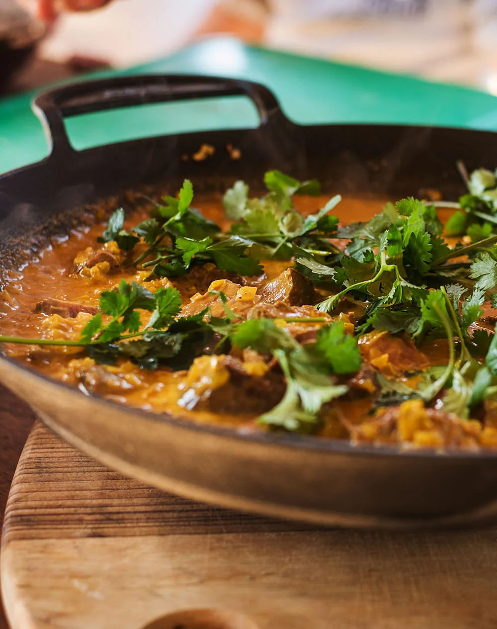 Weber Grilled Beef Fillet with Coconut Milk, Hummus and Coriander