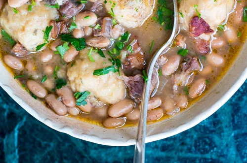 Nkululeko’s bean soup with marrow and dumplings