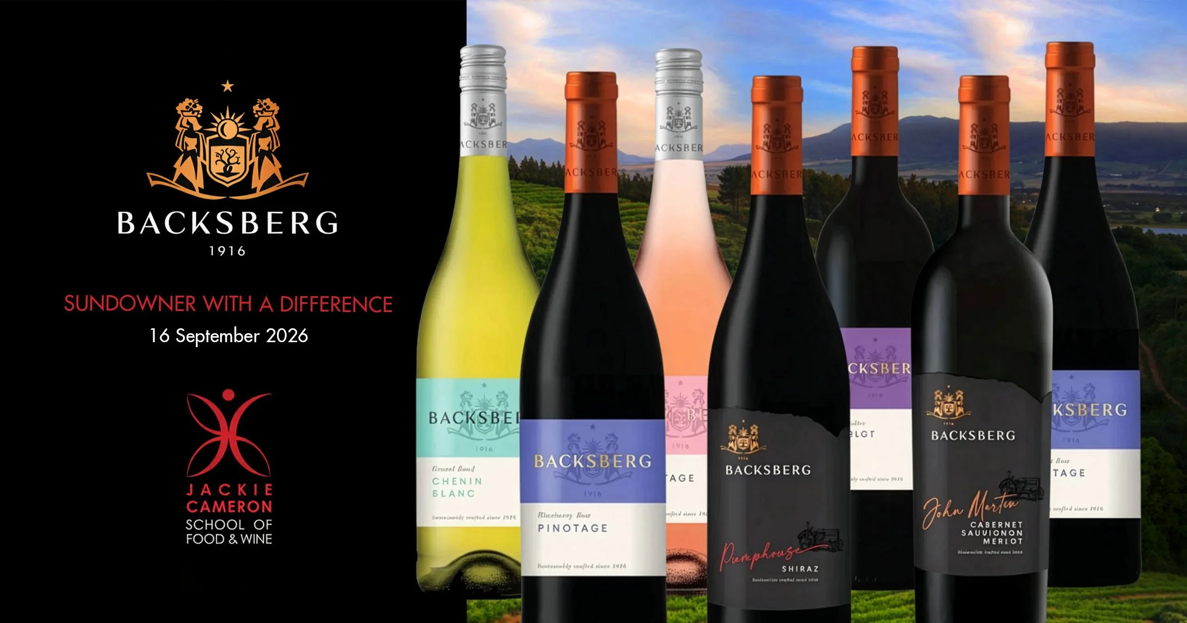 Sundowners with Backsberg Family Wines – Wednesday 16 September 2026