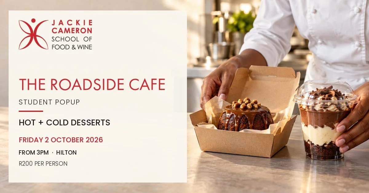 Takeaway-style hot and cold desserts in a student culinary kitchen (illustrative image)
