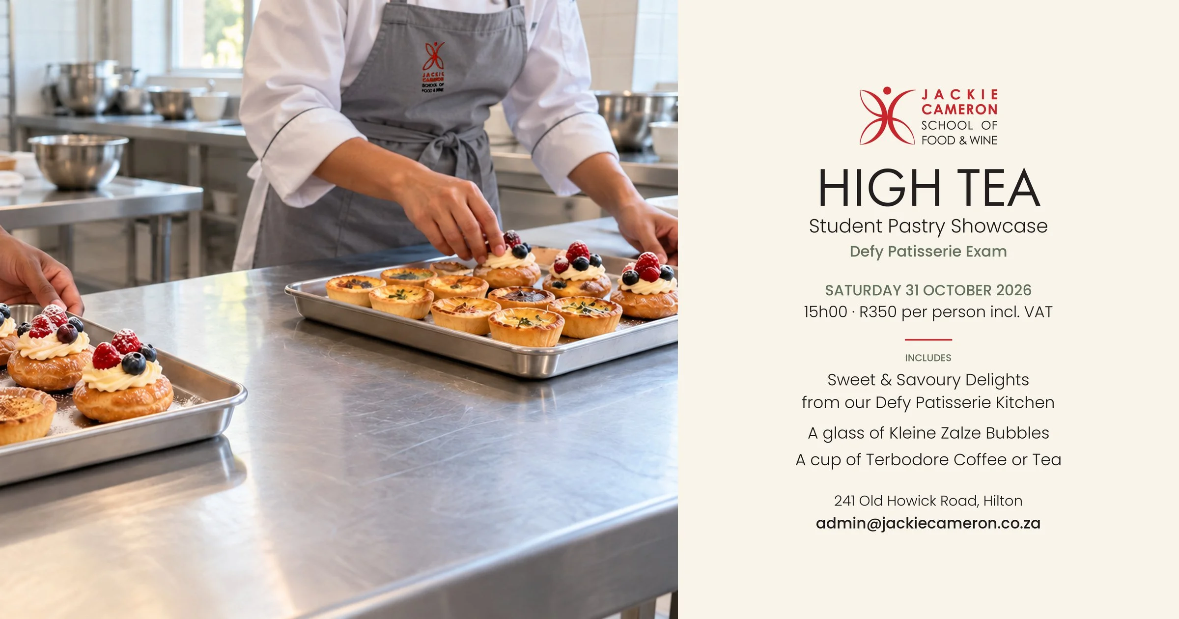 High Tea in Hilton: Defy Patisserie Exam Showcase - 31 October 2026
