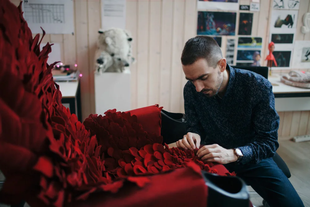 The blossoming chair for the Vilnius Film Festival. Photo by Šarūnė Zurba