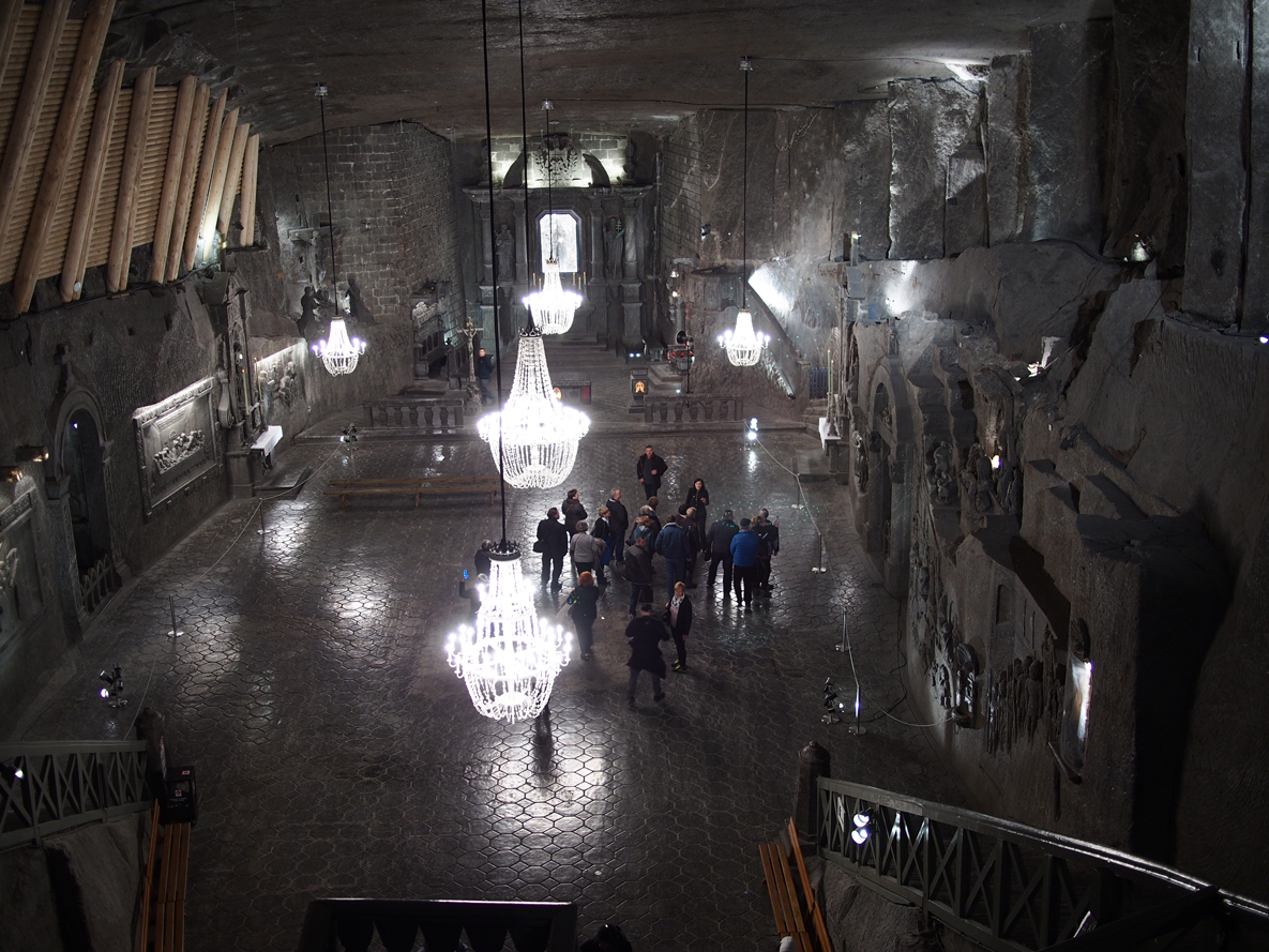 This cathedral is all made of salt - the floor tiles, the railings and stairs, the chandeliers, the statues, the bas relief wall plaques. All of it. You can rent the space for weddings and events at the price of 40,000 zloty - that's about $1,000 per hour. That being said, I'm not sure how you'd get all of your guests down this far. It as about 120 meters below ground and remember, 700 stairs.