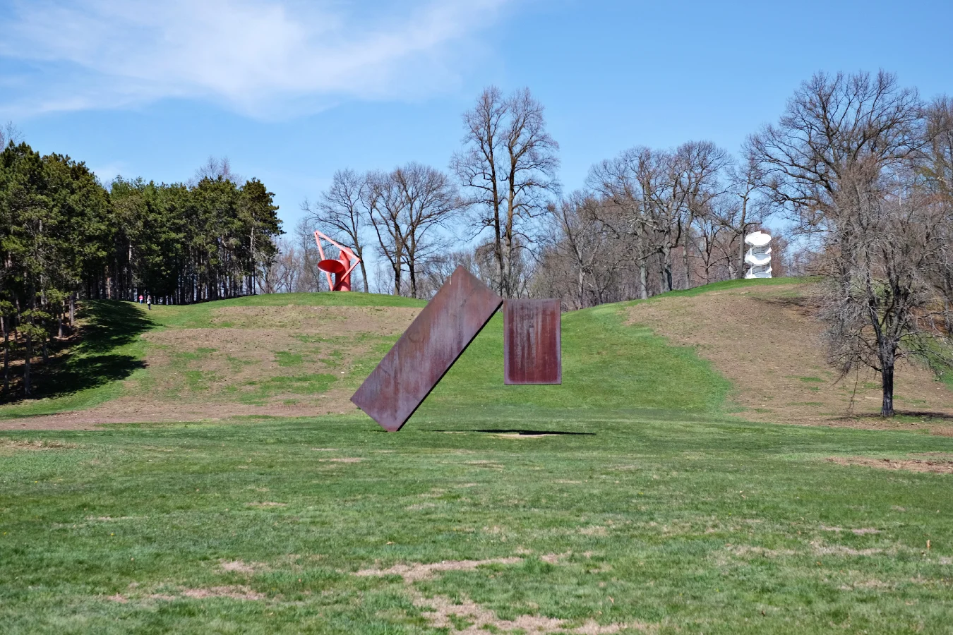 Sculpture of every kind - visitors can walk under the suspended section of this massive steel artwork.