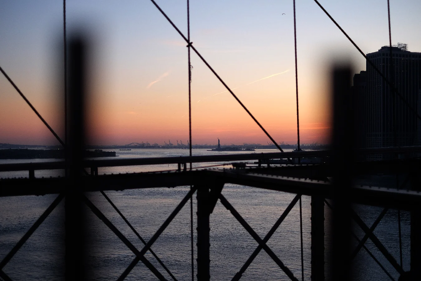 Looking south you see the Statue of Liberty.