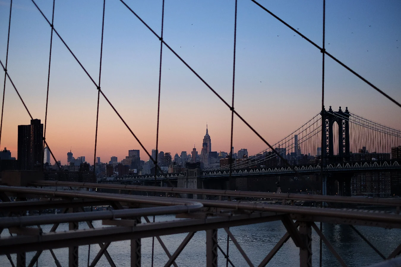 Look north and the Williamsburg Bridge and Empire State Building greet you.