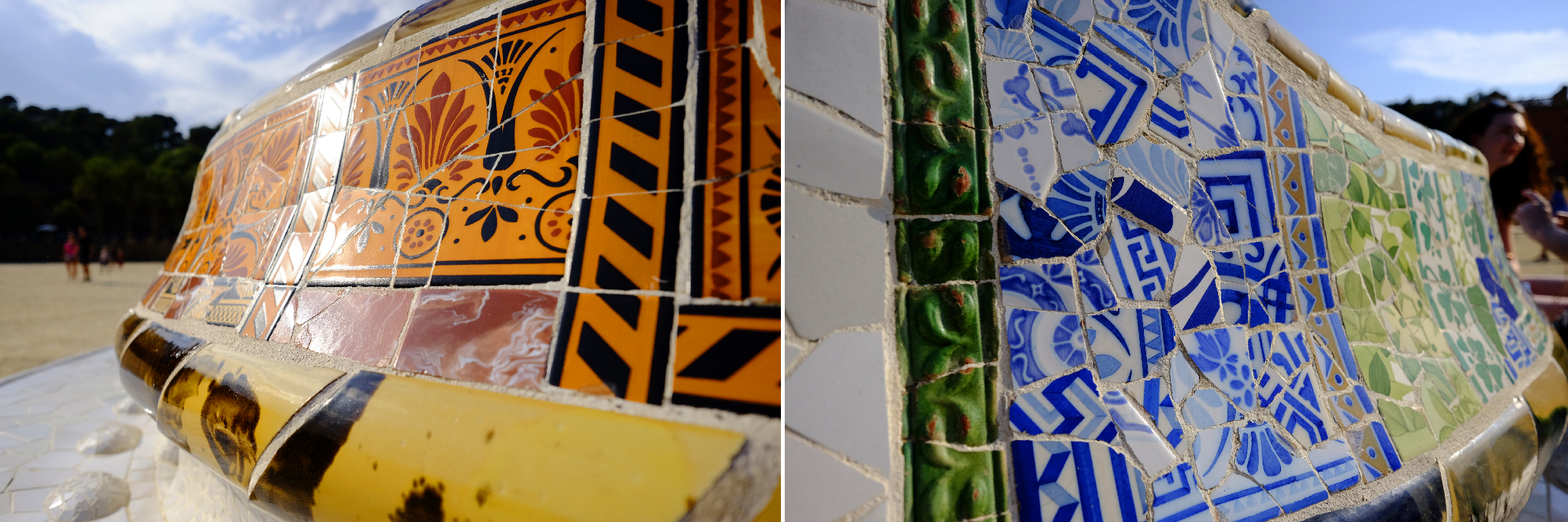 The park is covered with found-tile mosaics.