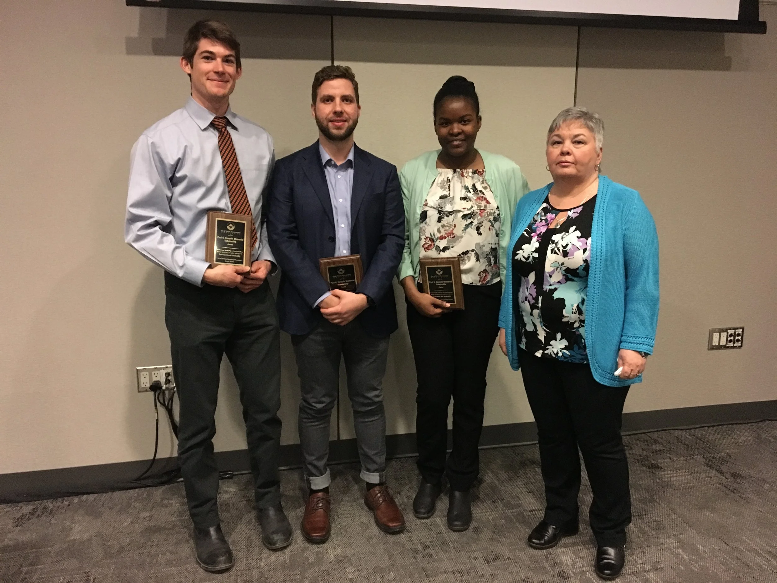 L-R: CHRIS HEY, DEAN KENNEDY, TAMAR RICHARDS-THOMAS WITH BETTY-ANN COMPLIN