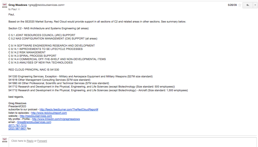 2009-05-RedCloud Alignment with SOW Email.png