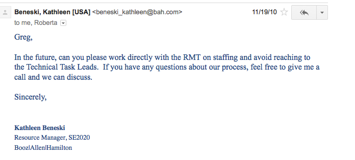 2010-11-BAH policy prohibiting RedCloud from contacting their Task Leads.png