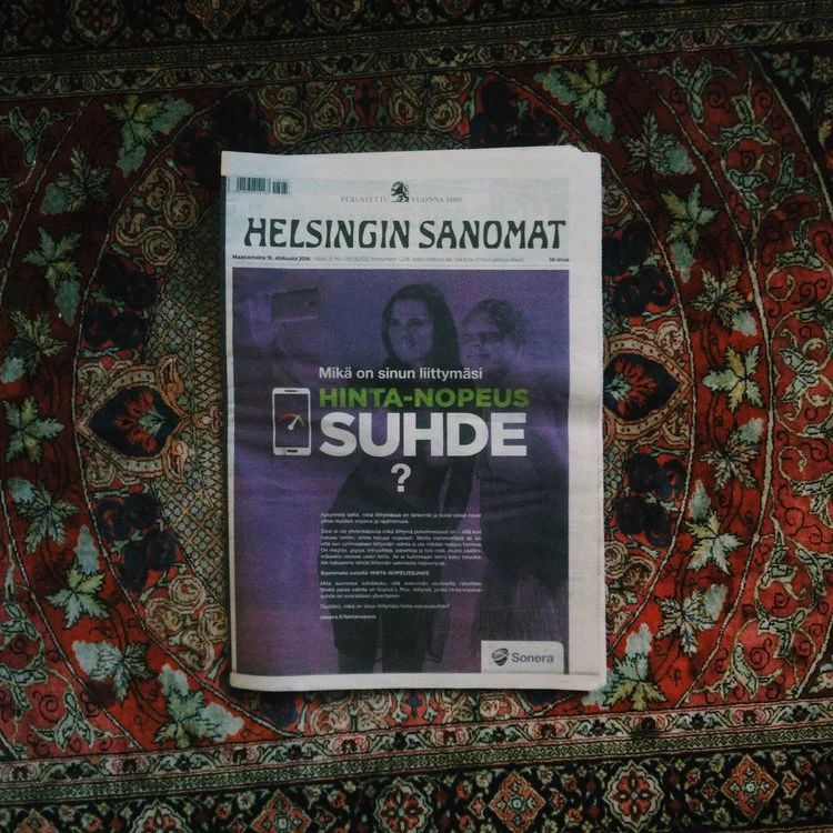 Helsingin Sanomien etusivulla