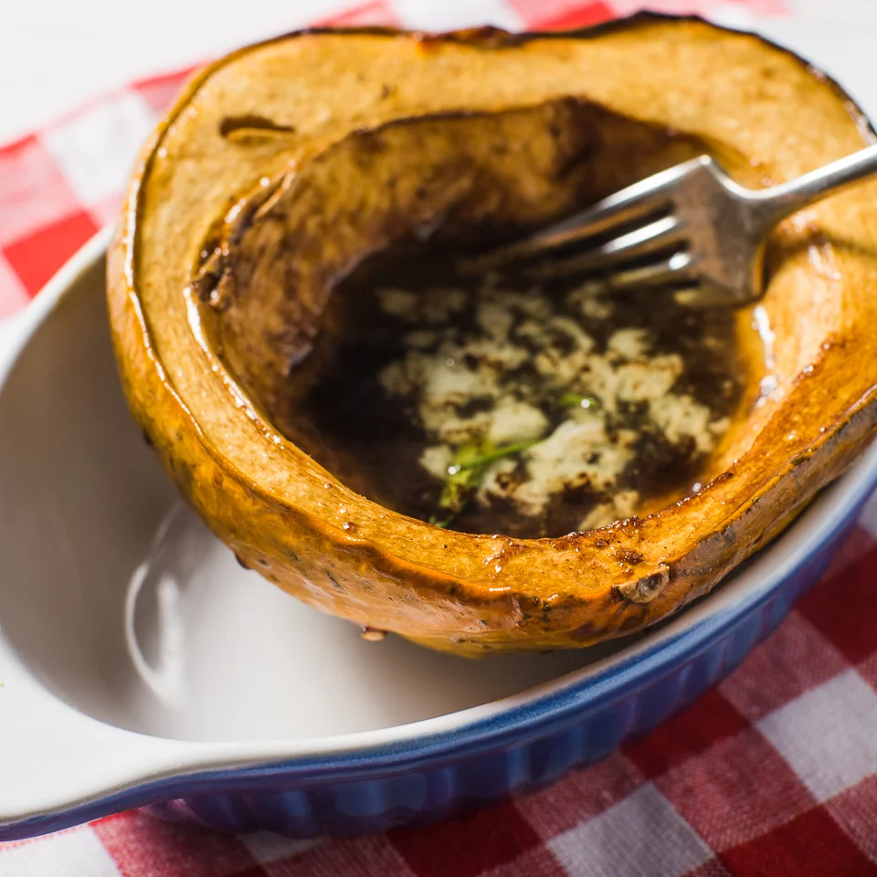 Vanilla Bourbon Maple Balsamic Acorn Squash