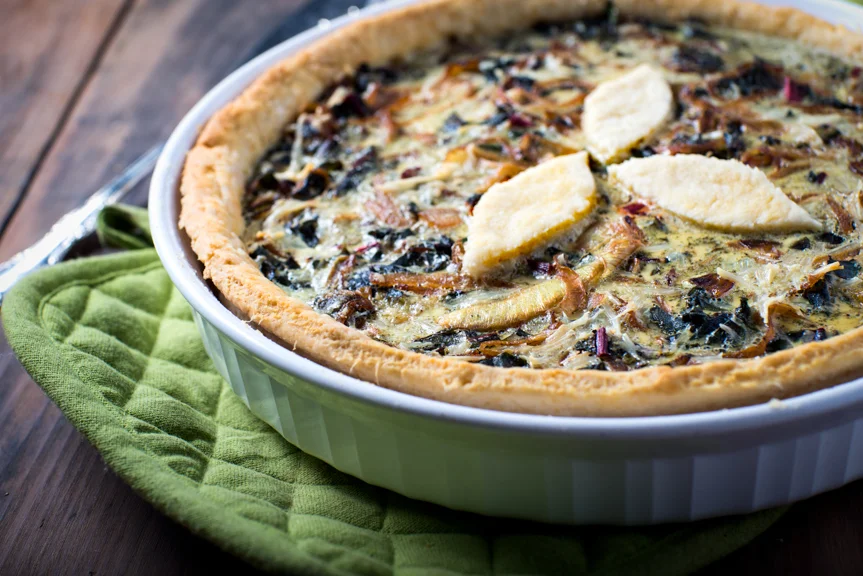 Swiss Chard and Onion Quiche