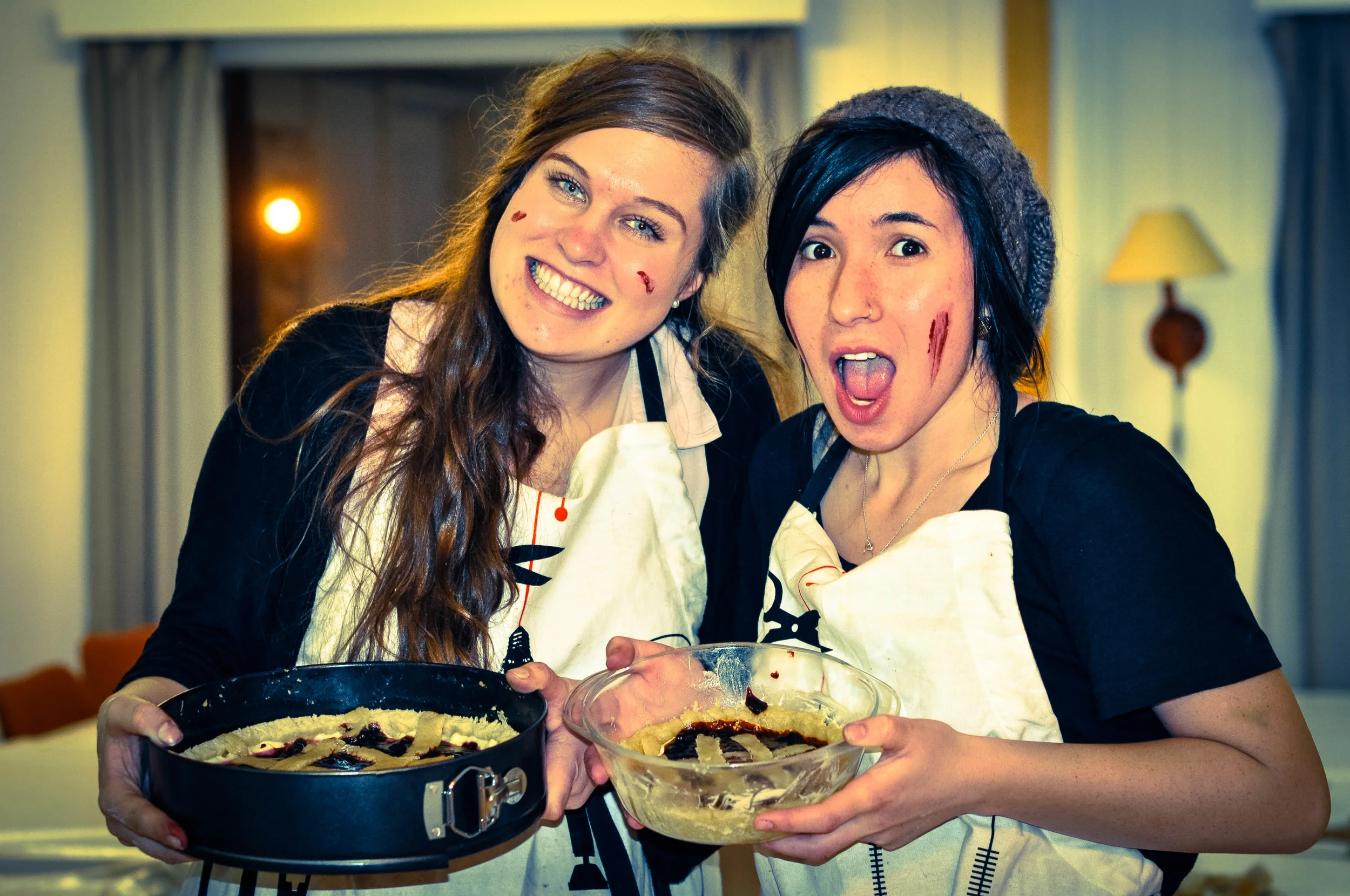 At Dorkas, the girls house, making pie for the first time in our lives! :) Such a precious lady. And mm, mm were they good!