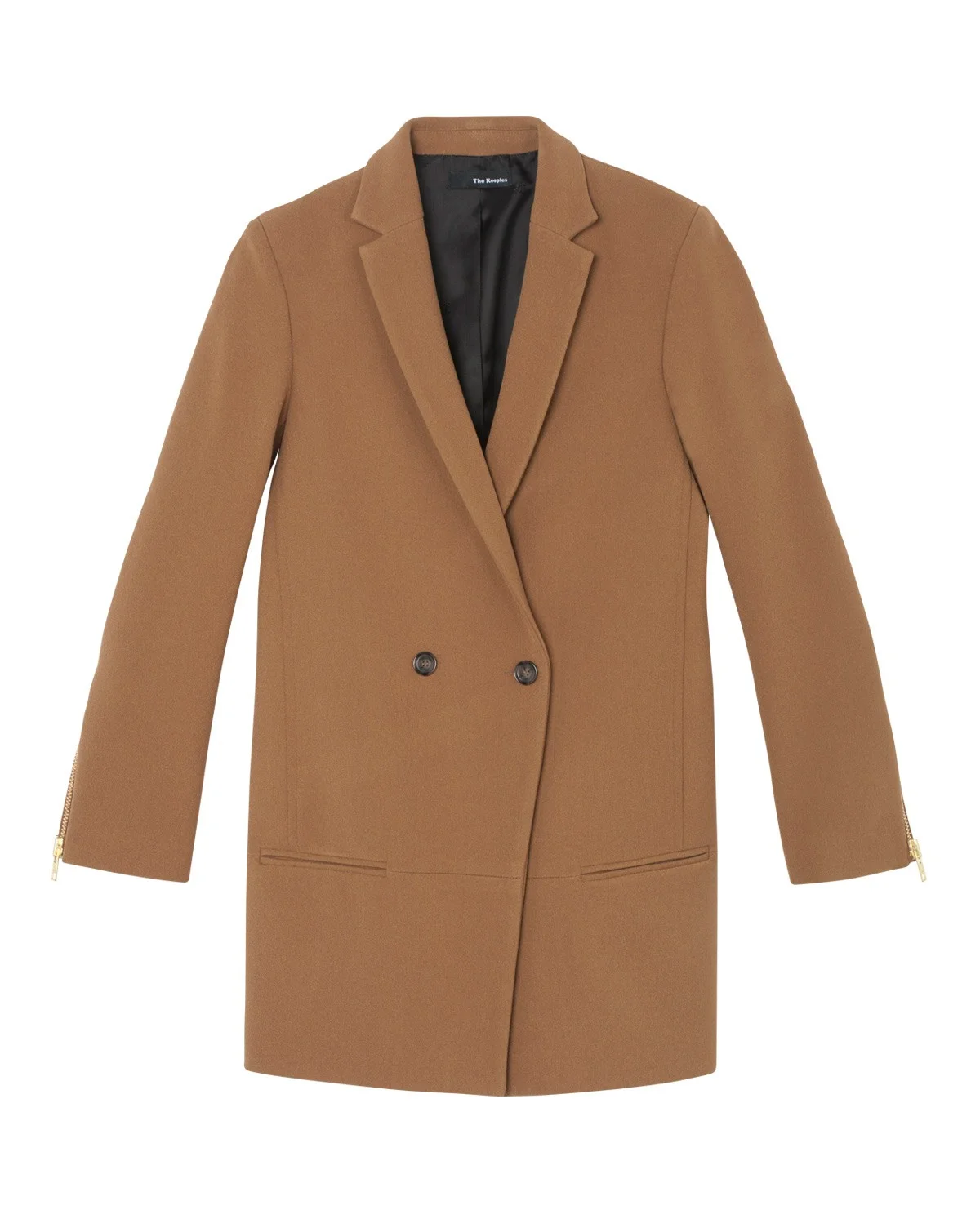 a camel coat from The Kooples