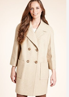 and double-breasted wool herringbone from Marks and Spencer