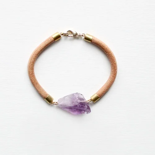 Leather and Amethyst Bracelet , £27/$42