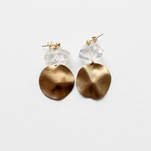 Crystal Quartz and Brass Earrings , £23/$36