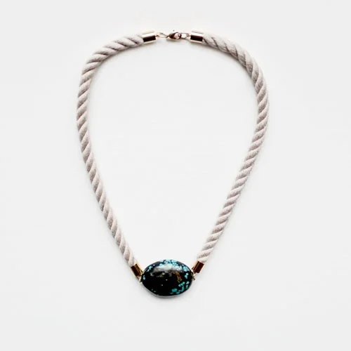 Chalk Turquoise and Rope Necklace , £49/$77