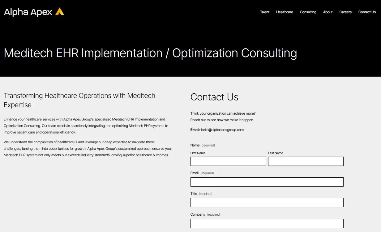 Meditech EHR Implementation / Optimization Consulting